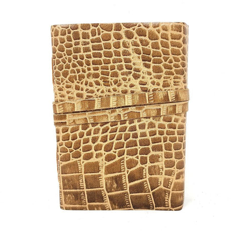 5" x 7" Crocodile Soft Leather Blank Book with Key Closure