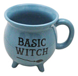 4" Ceramic Cauldron Mug - Basic Witch Blue