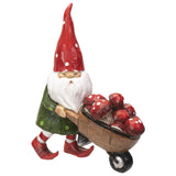 10" Gnome Statue - Gnome Pushing Wheelbarrow - Magick Magick.com