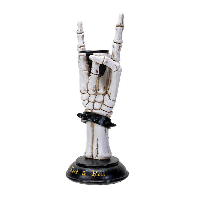 10" Rock On Skeleton Hand Tealight Candle Holder - Magick Magick.com