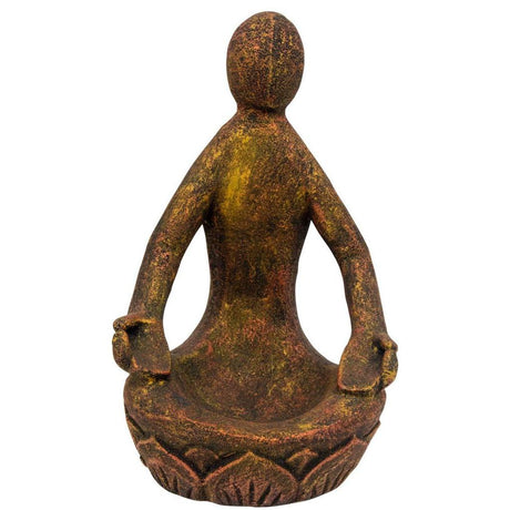 10" Volcanic stone Statue - Lotus Yoga Goddess - Gold/Red (Los Angeles Warehouse Pickup ONLY) - Magick Magick.com