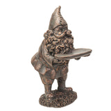 10.2" Gnome Statue - Bronze Gnome with Plate - Magick Magick.com