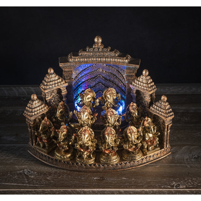 10.25" Hindu Statue - Temple with Ganesha (LED Light Up) - Magick Magick.com