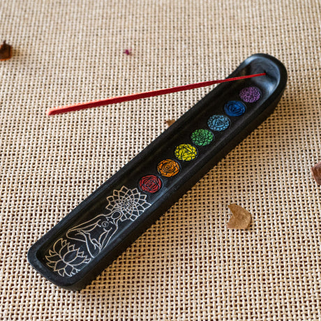 10.25" Seven Chakra Stick Incense Burner - Magick Magick.com