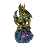 10.4" Green Dragon Meditation Dragon Statue - Magick Magick.com