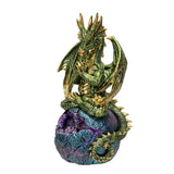 10.4" Green Dragon Meditation Dragon Statue - Magick Magick.com