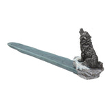 10.8" Grey Wolf Stick Incense Burner - Magick Magick.com