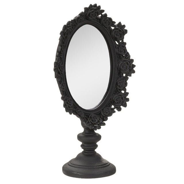 11" Black Rose Standing Mirror - Magick Magick.com