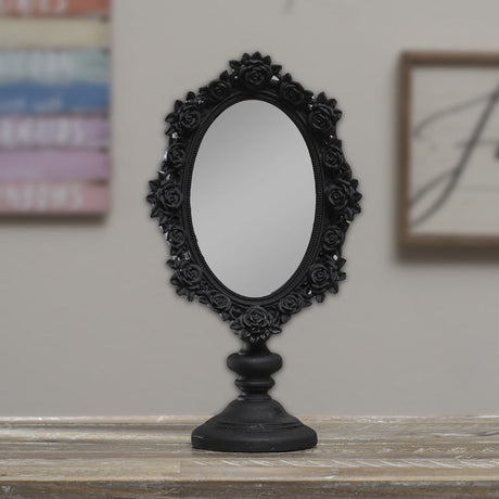 11" Black Rose Standing Mirror - Magick Magick.com