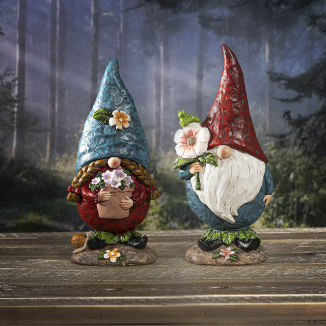 11" Gnome Statue - Garden Couple (Set of 2) - Magick Magick.com