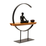 11" Meditation Chakra Metal with Wood Stand - Magick Magick.com