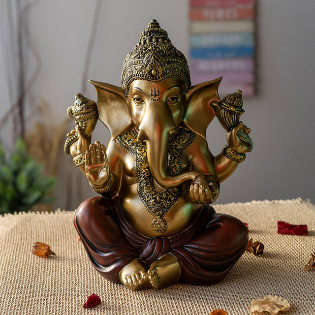 11" Seated Ganesha Statue - Magick Magick.com