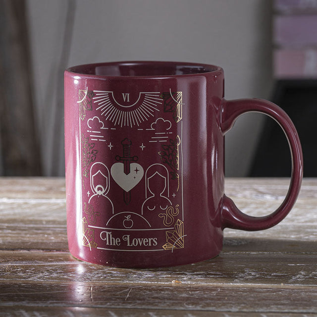 11 oz Ceramic Tarot Card Mug - The Lovers - Magick Magick.com