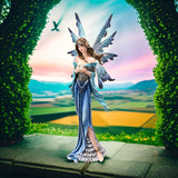 11.2" Blue Fairy Holding Chick Statue - Magick Magick.com