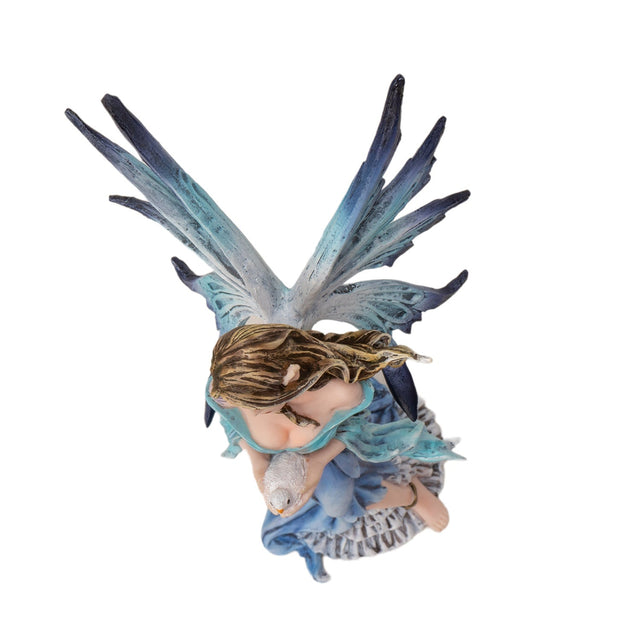 11.2" Blue Fairy Holding Chick Statue - Magick Magick.com