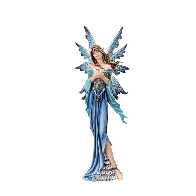 11.2" Blue Fairy Holding Chick Statue - Magick Magick.com