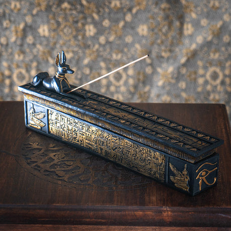 11.25" Anubis Stick Incense Burner Box - Magick Magick.com