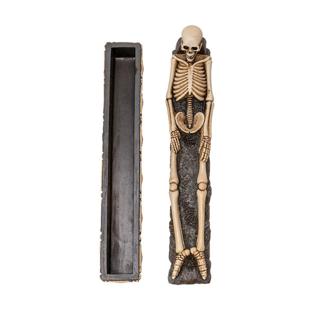 11.25" Skeleton Stick Incense Burner Box - Magick Magick.com