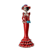 11.4" Day of the Dead Red Catrina Statue - Magick Magick.com