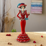 11.4" Day of the Dead Red Catrina Statue - Magick Magick.com