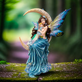 11.4" Moon Fairy Holding Daughter Statue - Magick Magick.com