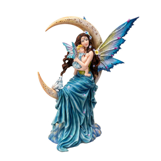 11.4" Moon Fairy Holding Daughter Statue - Magick Magick.com