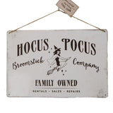 11.8" Hocus Pocus Broomstick Company Metal Hanging Sign - Magick Magick.com