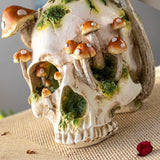 11.8" Skull with Mushrooms Statue - Magick Magick.com