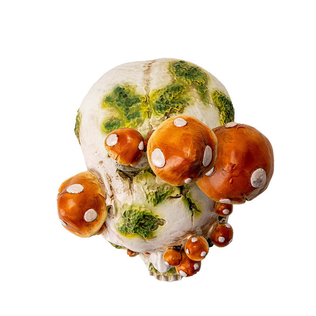 11.8" Skull with Mushrooms Statue - Magick Magick.com