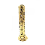 12" Carved Brass Tower Incense Burner - Magick Magick.com