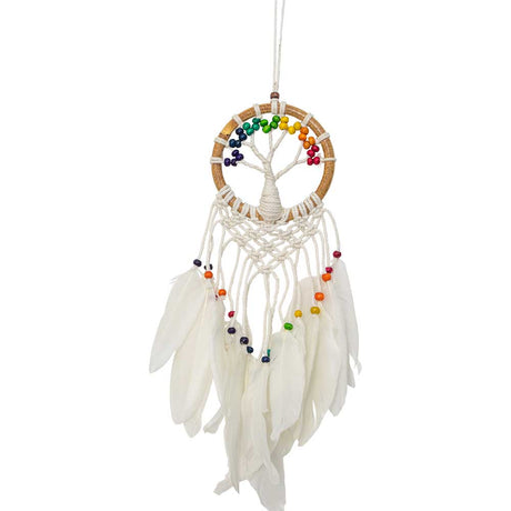 12" Chakra Wooden Bead Tree with Macrame - Magick Magick.com