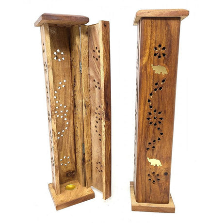 12" Elephant Tower Wood Incense Burner - Magick Magick.com