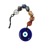 12" Evil Eye Chakra Gemstone Wall Hanging Decor - Magick Magick.com