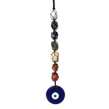 12" Evil Eye Chakra Gemstone Wall Hanging Decor - Magick Magick.com