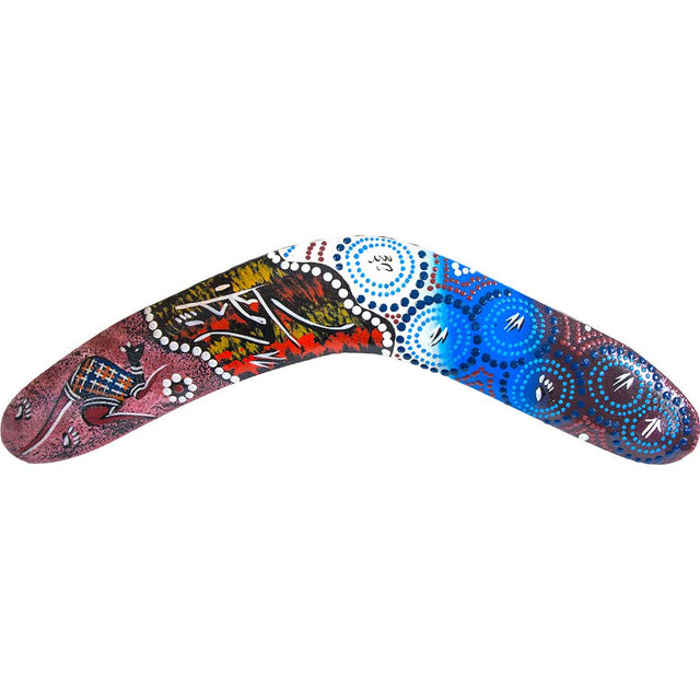 12" Hand Painted Boomerang - Dot Design - Magick Magick.com