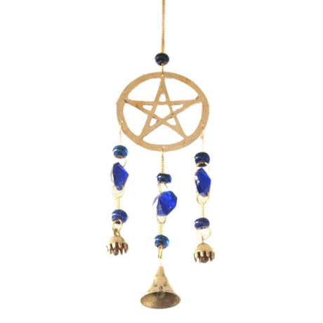 12" Pentagram Brass Wind Chime - Magick Magick.com