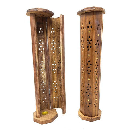 12" Stars Tower Wood Incense Burner - Magick Magick.com