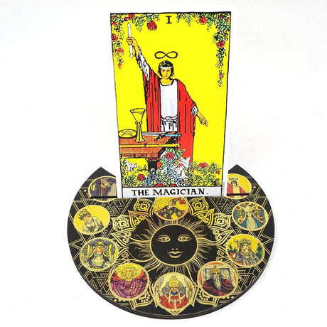 12" Wooden Crescent Tarot Card Holder - Magick Magick.com