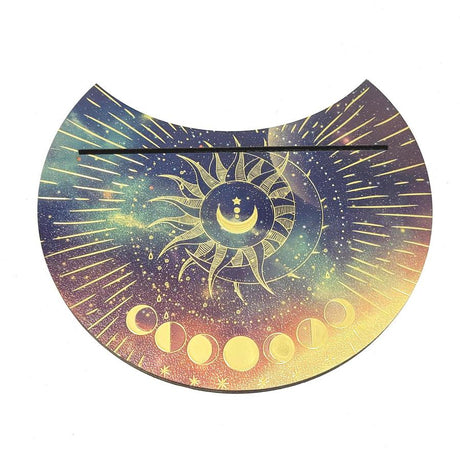 12" Wooden Crescent Tarot Card Holder Moon Phase - Magick Magick.com
