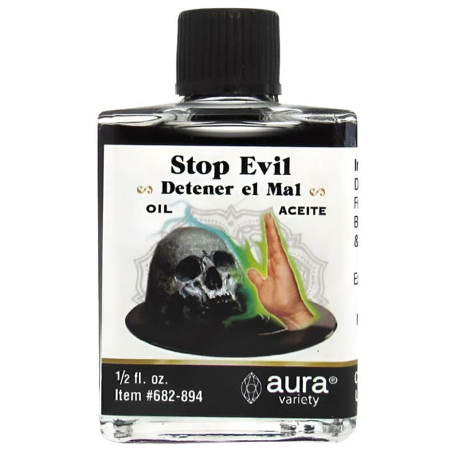 1/2 oz Aura Spiritual Oil - Stop Evil (Detener el Mal) - Magick Magick.com