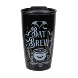 12 oz Black Ceramic Travel Mug - Bat Brew - Magick Magick.com