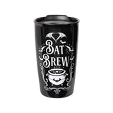 12 oz Black Ceramic Travel Mug - Bat Brew - Magick Magick.com