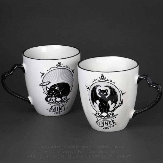 12 oz Ceramic Mug Set - Saint & Sinner - Magick Magick.com