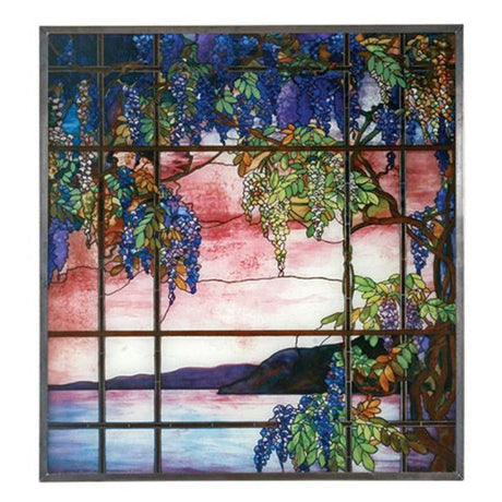 12" x 13" Tiffany View of Oyster Bay Stained Glass Panel - Magick Magick.com