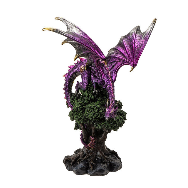 12.4" Dragon Statue - Dragon Perched on Tree - Magick Magick.com