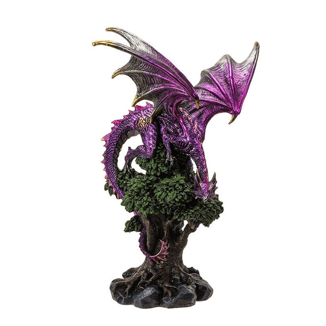 12.4" Dragon Statue - Dragon Perched on Tree - Magick Magick.com