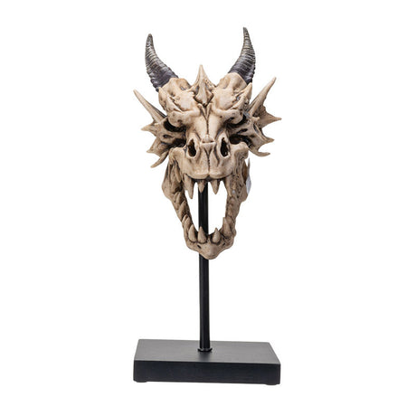 12.5" Dragon Skull on Stand Statue - Magick Magick.com