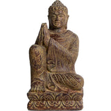 12.5" Volcanic Stone Statue - Namaste Resting Buddha - Magick Magick.com