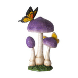 12.6" Purple Mushroom with Butterflies Statue - Magick Magick.com