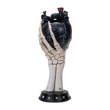 12.9" Black Heart with Skull Hand Statue - Magick Magick.com